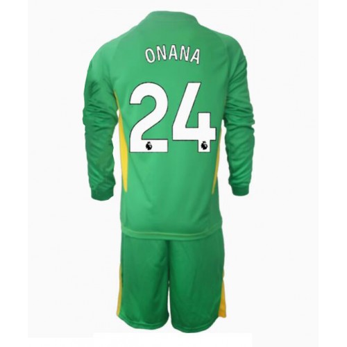 Fotballdrakt Barn Manchester United Andre Onana #24 Keeper Tredjedraktsett 2024-25 Langermet (+ Korte bukser)